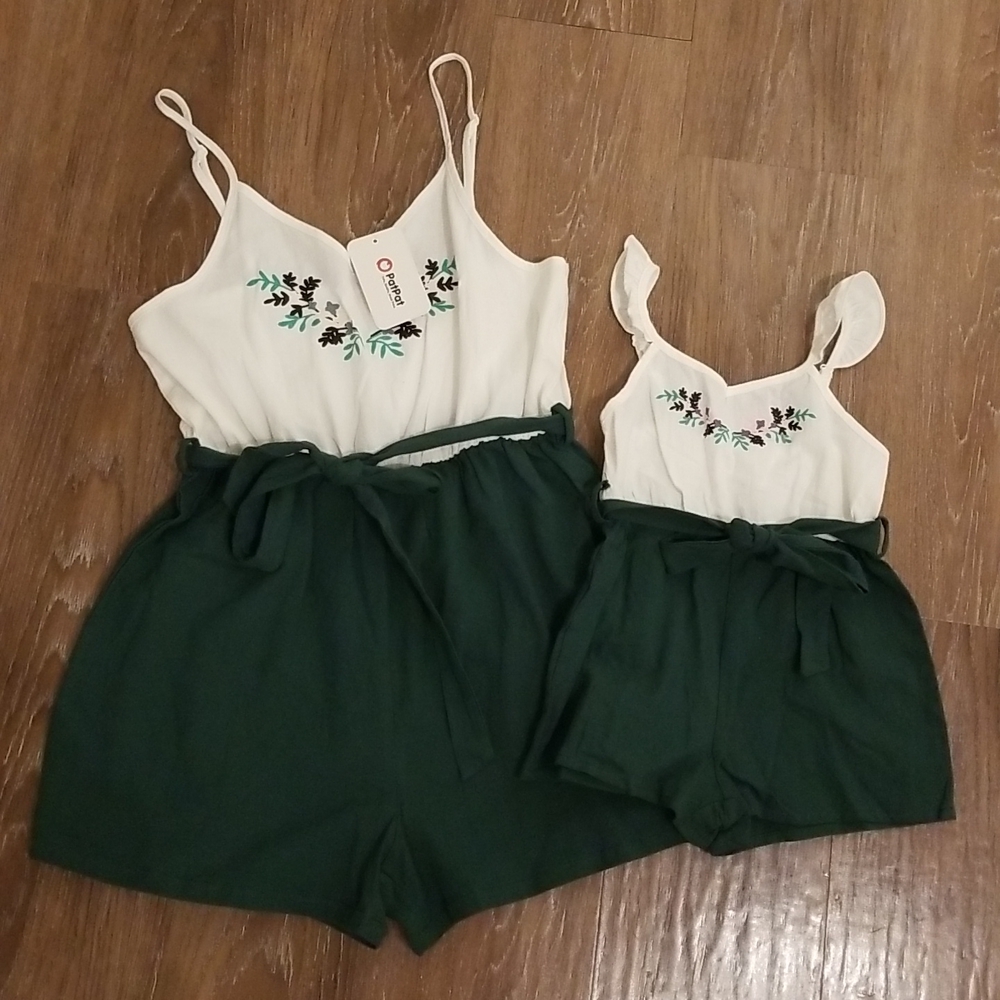 NWT Mommy and Me Matching Romper Set! Women's M and Kids 4-5Y. Cottagecore